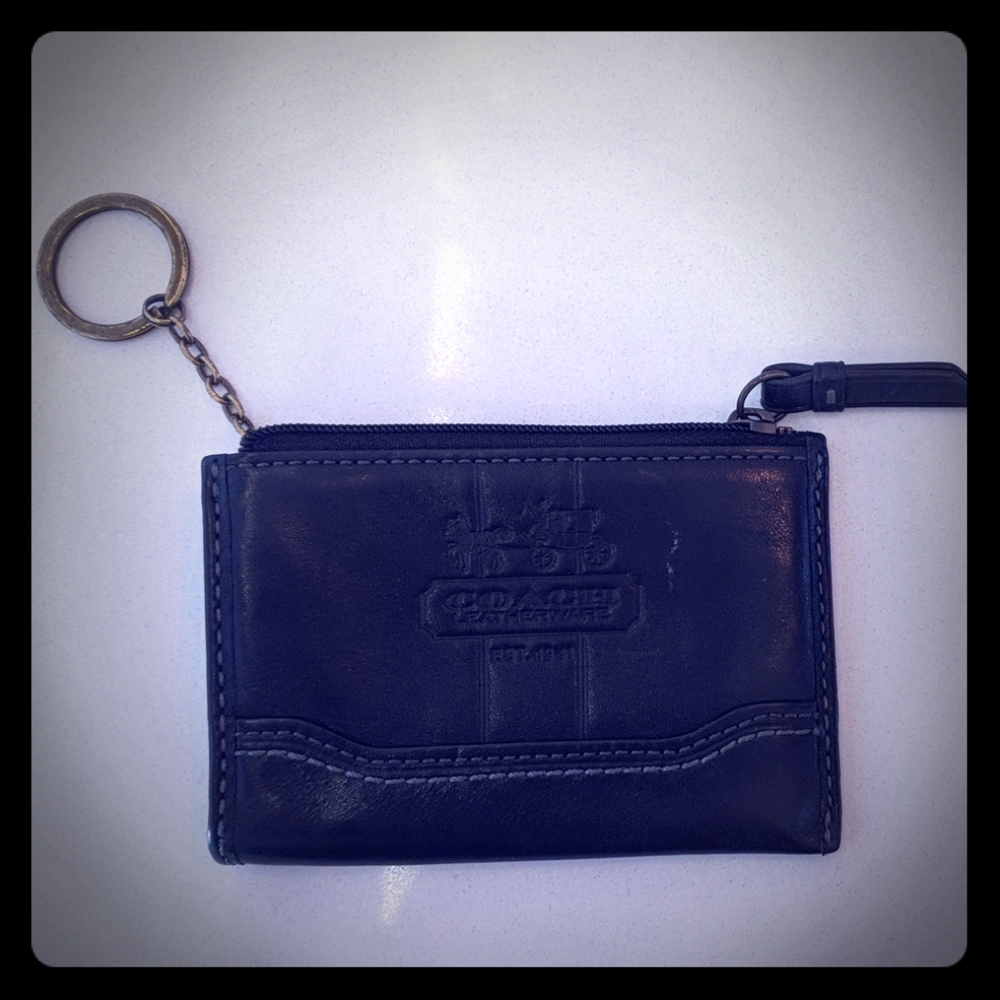 Black leather coin purse wallet